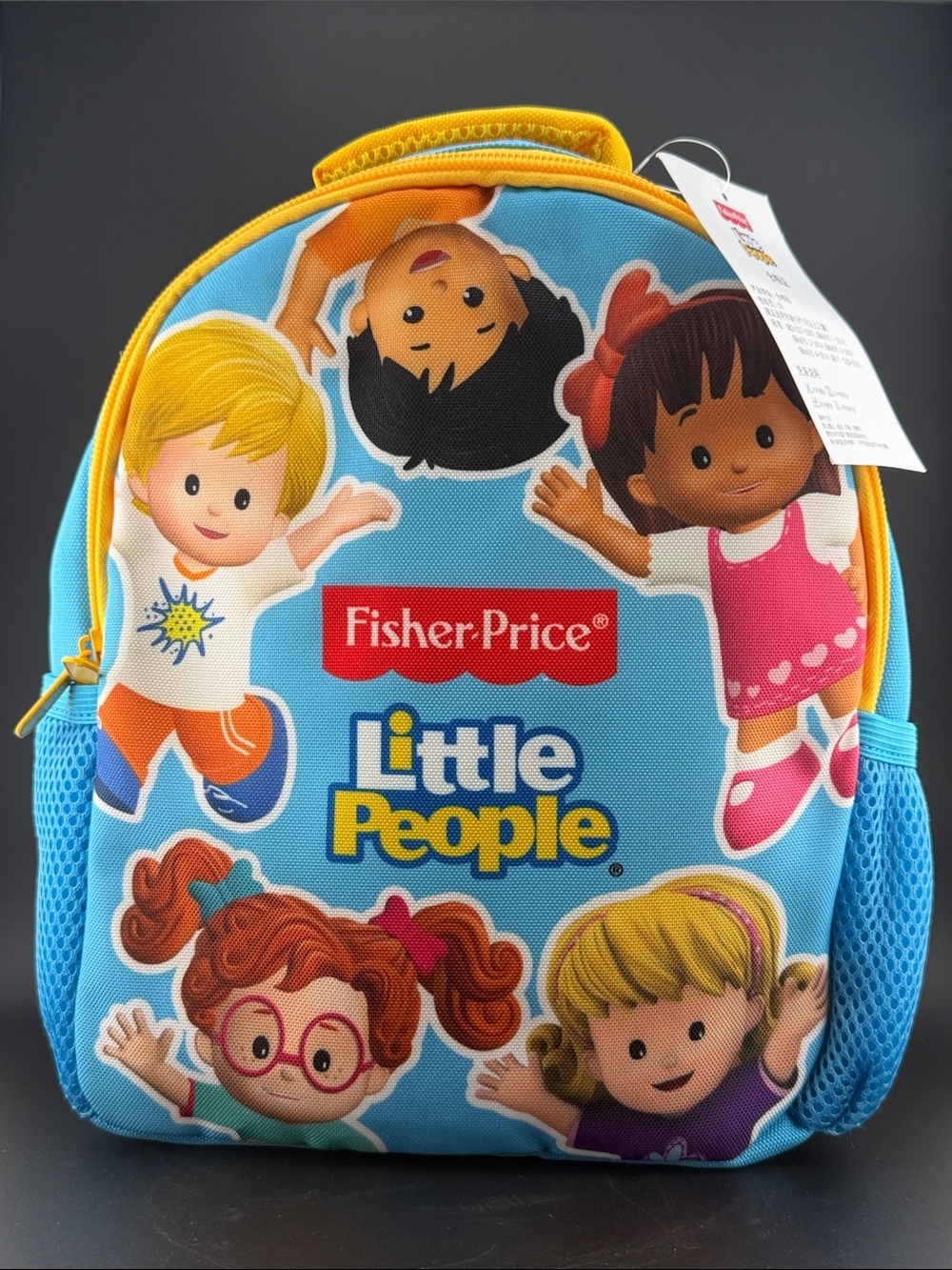 Fisher-Price Little People Bright Blue and Yellow Kids Mini Backpack RARE